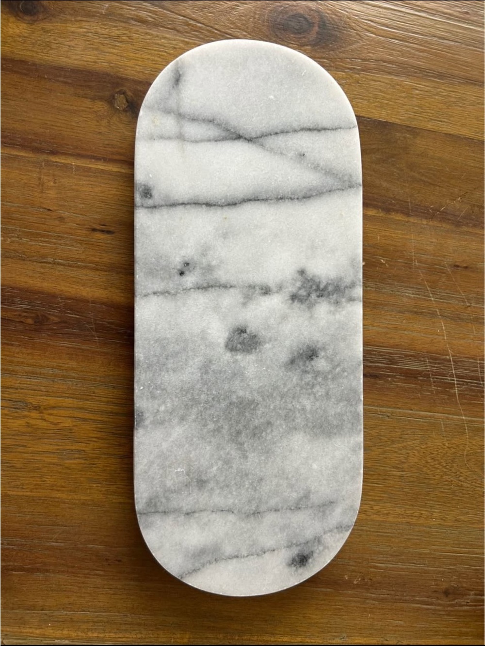 Marble tray Dish - White Gray Marble granite Finish